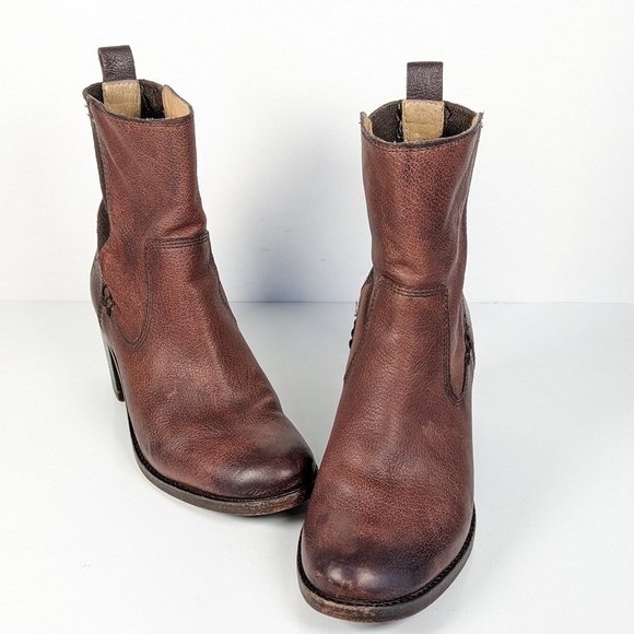 Frye Janice western brown leather ankle boot 5.5 - Picture 6 of 11